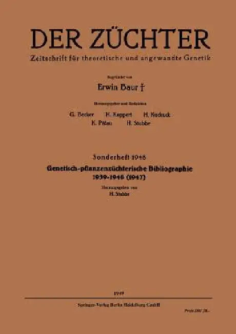 Genetisch-Pflanzenzüchterische Bibliographie 1939-1946(1947) (English, Hans V. Stubbe)