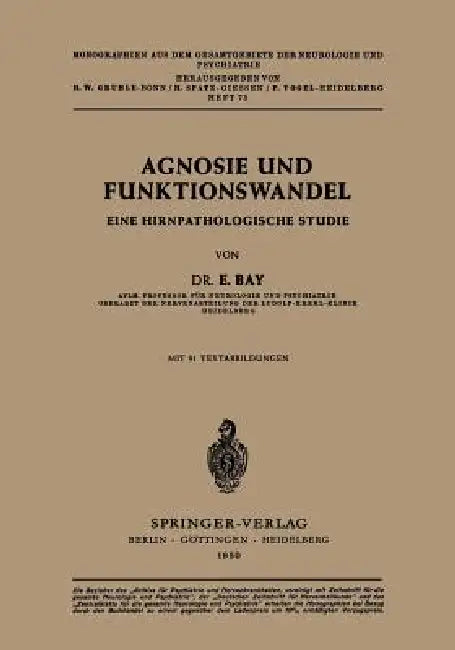 Agnosie Und Funktionswandel (English, E. Bay)
