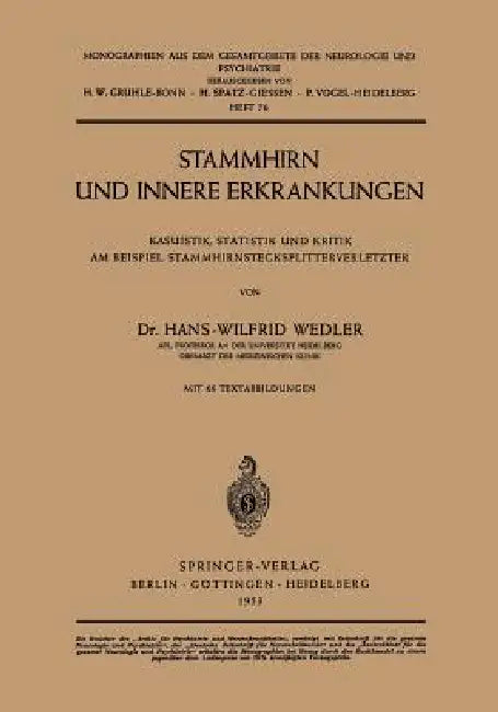 Stammhirn Und Innere Erkrankungen (English, Hans-Wilfrid Wedler)