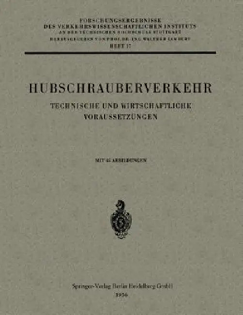 Hubschrauberverkehr (English, Carl Pirath | Prof Dr Ing Walther Lambert)