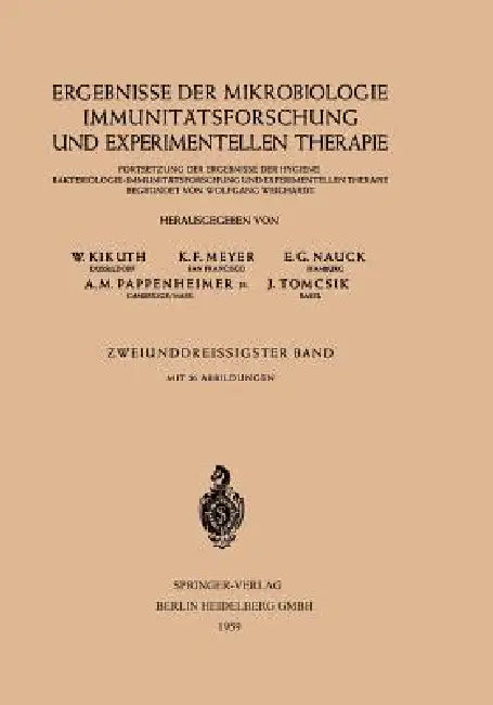 Ergebnisse Der Mikrobiologie Immunitätsforschung Und Experimentellen Therapie (English, W. Kikuth | K. F. Meyer | E. G. Nauck)