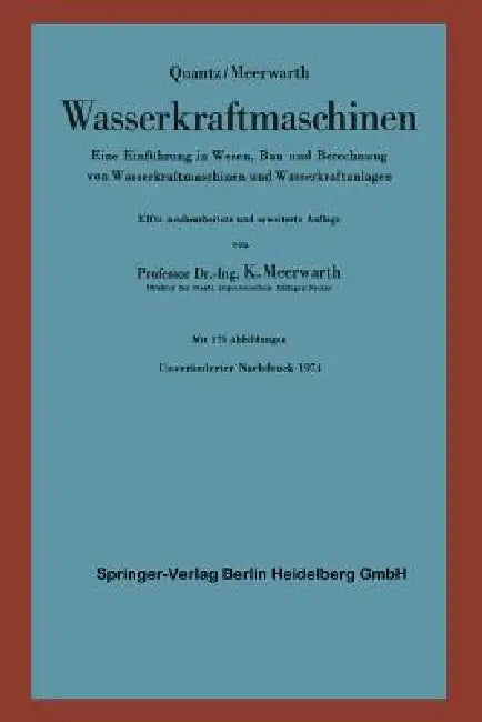 Wasserkraftmaschinen (English, K. Meerwarth | L. Quantz | K. Meerwarth)