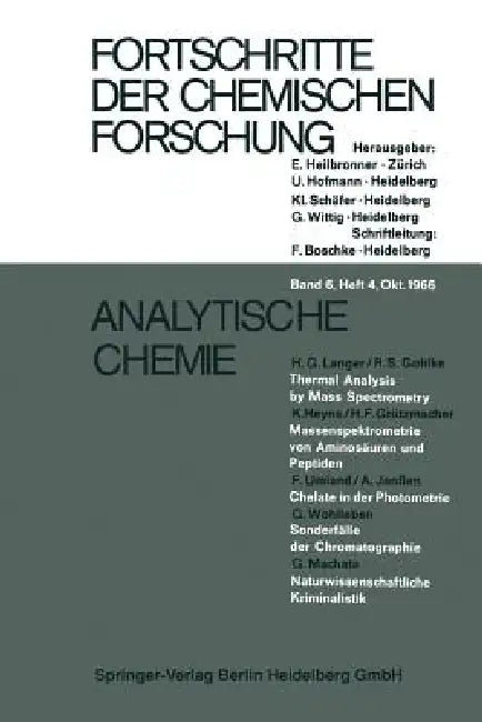 Analytische Chemie (English, H. G. Langer | R. S. Gohlke | K. Heyns)