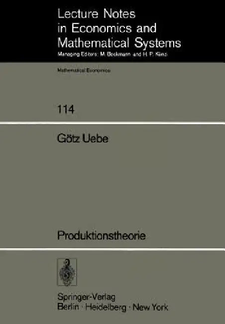 Produktionstheorie (English, J. Fischer | G. Uebe)