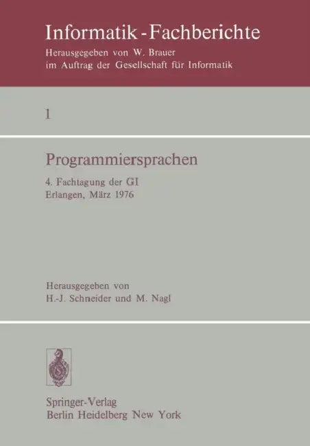 Programmiersprachen (English, H. J. Schneider | M. Nagl)