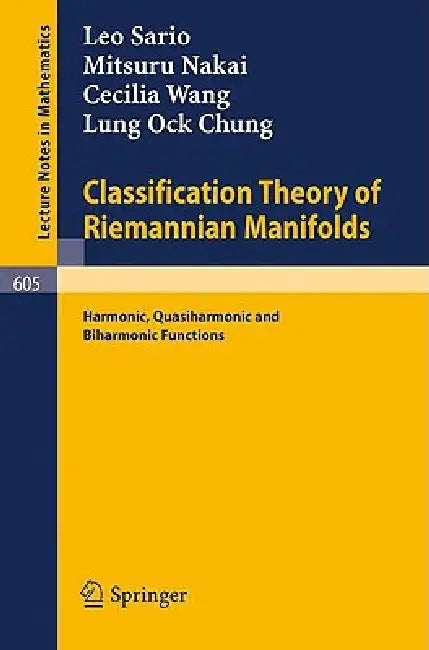 Classification Theory of Riemannian Manifolds (English, S. R. Sario | M. Nakai | C. Wang)