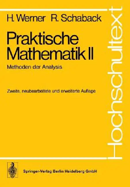 Praktische Mathematik II (English, H. Werner | J. Ebert | R. Schaback)