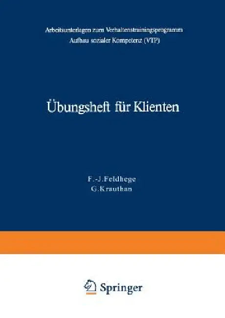 Übungsheft Für Klienten (English, F. -J Feldhege | G. Krauthan)