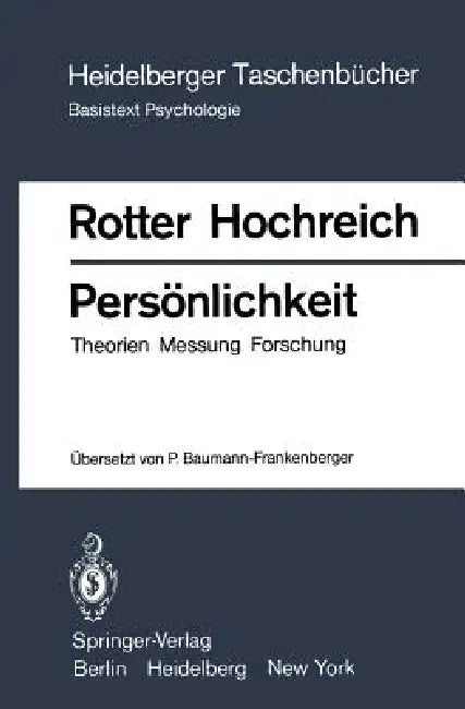 Persönlichkeit (English, Julian B. Rotter | Petra Baumann-Frankenberger | D. J. Hochreich)