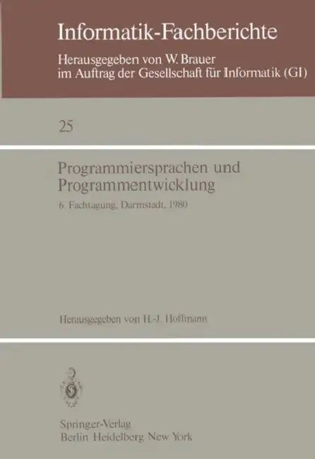 Programmiersprachen Und Programmentwicklung (English, H. -J Hoffmann)