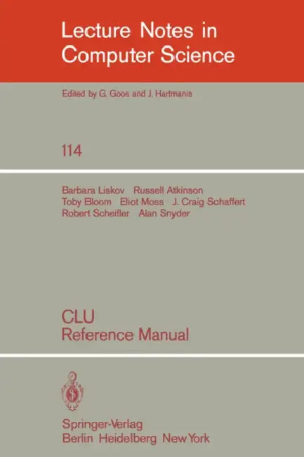 Clu: Reference Manual (English, B. Liskov | R. Atkinson | T. Bloom)
