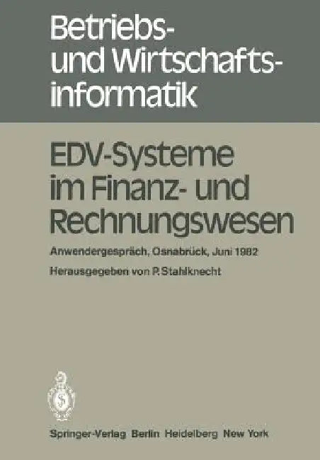 Edv-Systeme Im Finanz- Und Rechnungswesen (English, P. Stahlknecht)