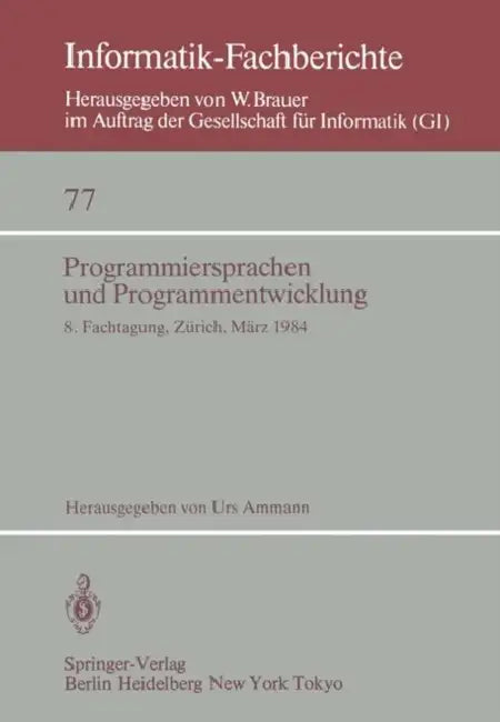 Programmiersprachen Und Programmentwicklung (English, U. Ammann)