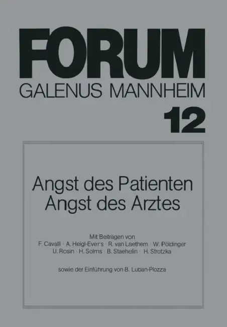 Angst Des Patienten Angst Des Arztes (English, B. Luban-Plozza | B. Luban-Plozza)