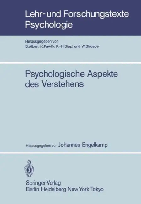 Psychologische Aspekte Des Verstehens (English, J. Engelkamp)
