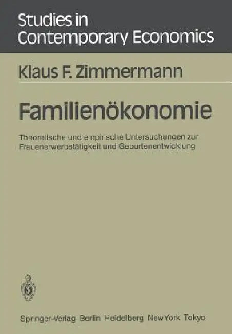 Familienökonomie (English, Klaus F. Zimmermann)