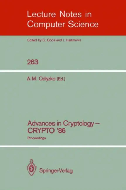 Advances in Cryptology - Crypto '86 (English, Andrew M. Odlyzko)
