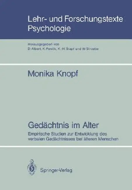 Gedächtnis Im Alter (English, Monika Knopf)