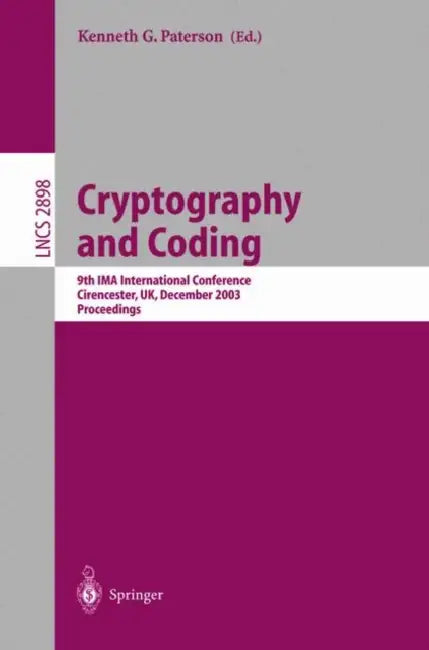 Cryptography and Coding (English, Kenneth G. Paterson)