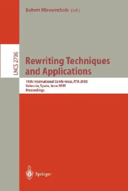 Rewriting Techniques and Applications (English, Robert Nieuwenhuis)