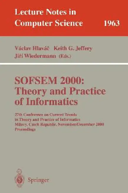 Sofsem 2000 (English, Vaclav Hlavac | Keith G. Jeffery | Jiri Wiedermann)