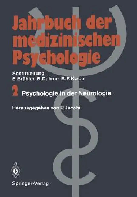 Psychologie in Der Neurologie (English, Peter Jacobi)
