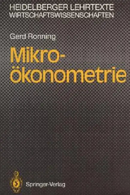 Mikro-Ökonometrie (English, Gerd Ronning)