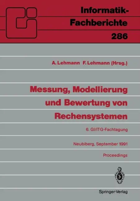 Messung, Modellierung Und Bewertung Von Rechensystemen (English, Axel Lehmann | Fritz Lehmann)