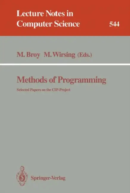 Methods of Programming (English, Manfred Broy | Martin Wirsing)
