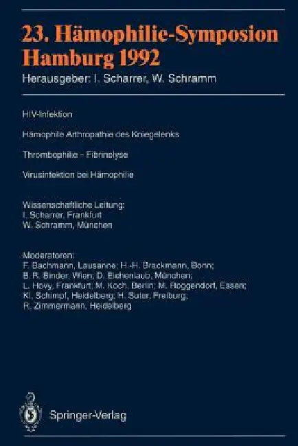 23. Hämophilie-Symposion (English, Inge Scharrer | Wolfgang Schramm)