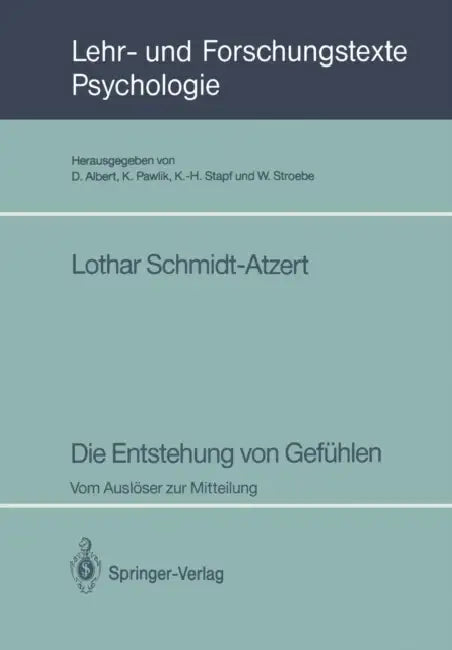 Die Entstehung Von Gefühlen (English, Lothar Schmidt-Atzert)