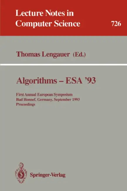 Algorithms - ESA '93 (English, Thomas Lengauer)