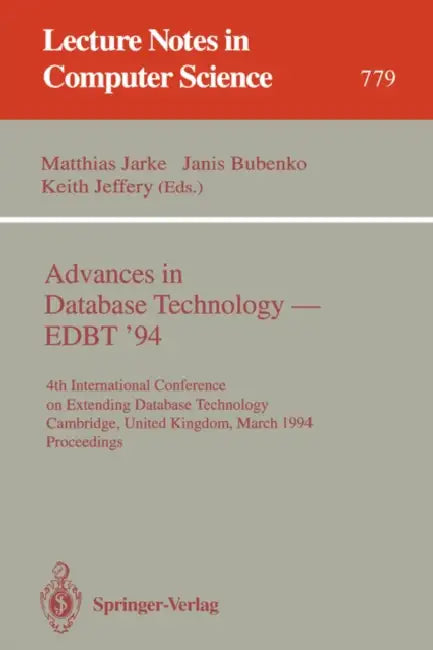 Advances in Database Technology - Edbt '94 (English, Matthias Jarke | Janis Bubenko | Keith Jeffery)