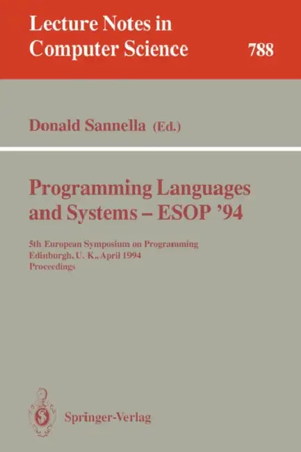 Programming Languages and Systems - ESOP '94 (English, Donald Sannella)