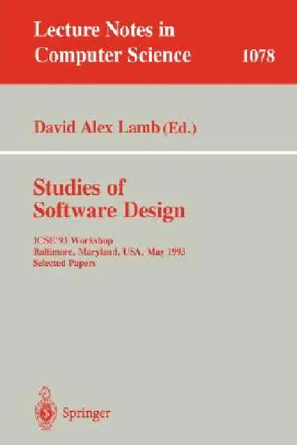 Studies of Software Design (English, David Alex Lamb)