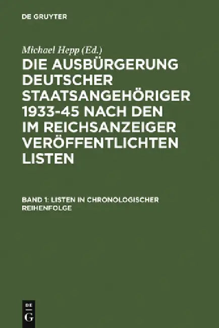 Listen in Chronologischer Reihenfolge / Lists in Chronological Order (English, Michael Hepp)