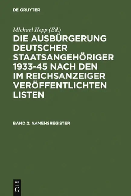 Namensregister / Name Index (English, Michael Hepp)
