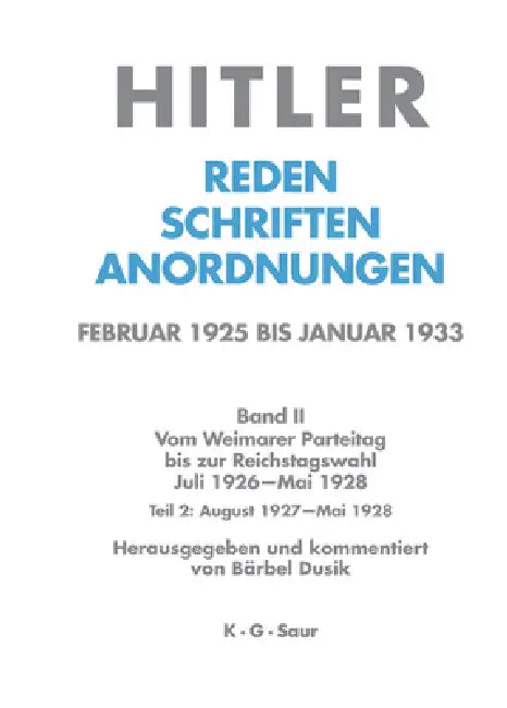 August 1927 - Mai 1928 (English, Bärbel Dusik)