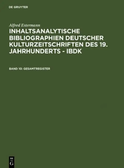 Gesamtregister (English, Alfred Estermann)