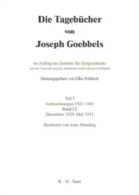 Dezember 1929 - Mai 1931 (English, Anne Munding)