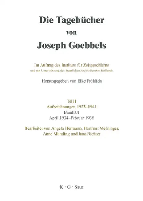 April 1934 - Februar 1936 (English, Angela Hermann | Hartmut Mehringer | Anne Munding)