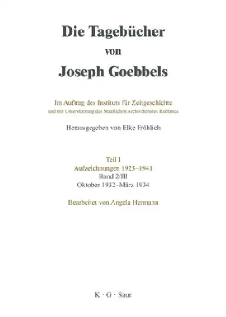 Oktober 1932 - März 1934 (English, Angela Hermann)