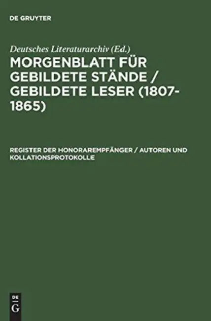 Register der Honorarempfänger / Autoren und Kollationsprotokolle (English, Ulrich Ott)