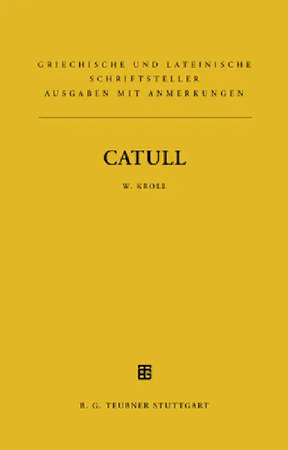 Catull (English, Wilhelm Kroll)