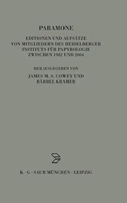 Paramone (English, Bärbel Kramer | James M. S. Cowey)