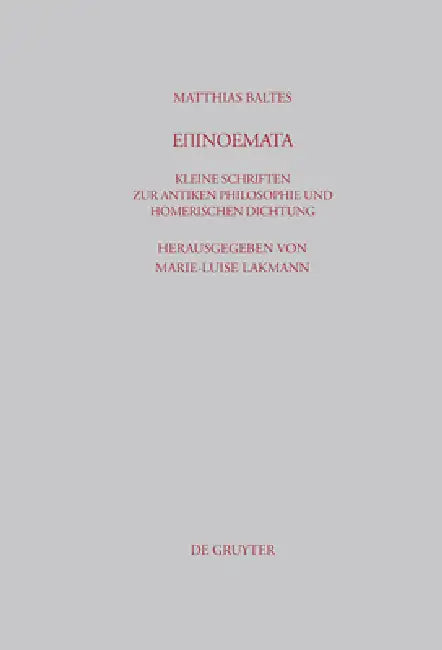 Epinoemata (English, Matthias Baltes | Marie-Luise Lakmann)
