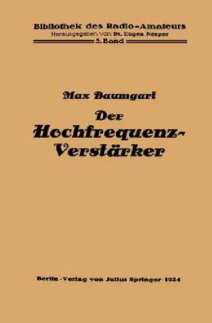 Der Hochfrequenz -Verstärker (English, Max Baumgart)