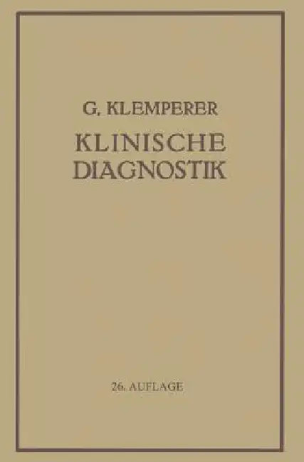 Grundriss Der Klinischen Diagnostik (English, Georg Klemperer)