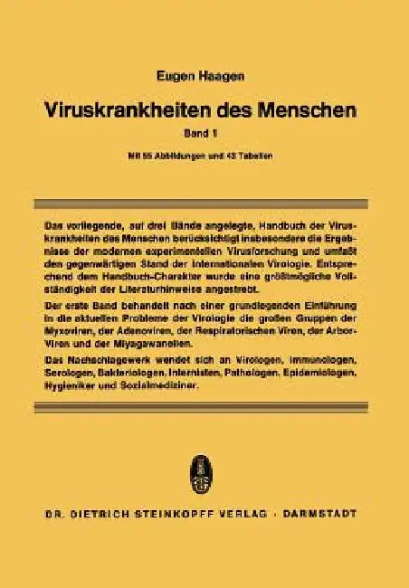Viruskrankheiten Des Menschen (English, Eugen Haagen)