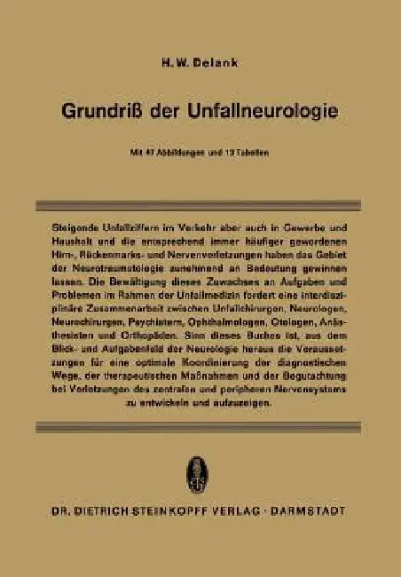Grundriß Der Unfallneurologie (English, H. W. Delank | H. Bürkle de la Camp)